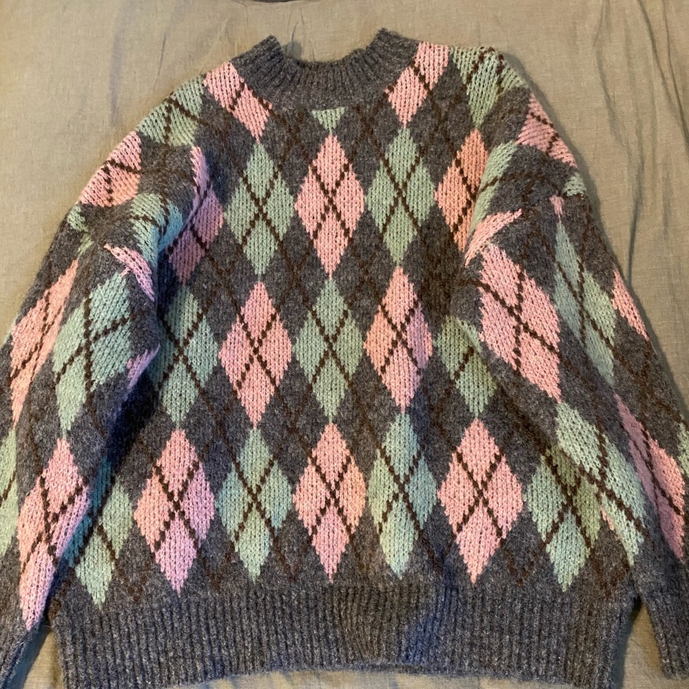 Wool Argyle Sweater